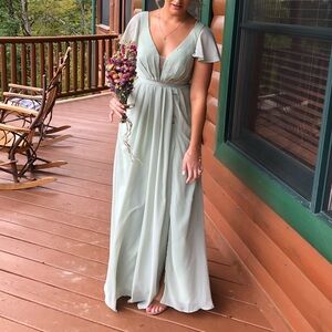 Azazie - Elegant Sage Green Bridesmaid Dress